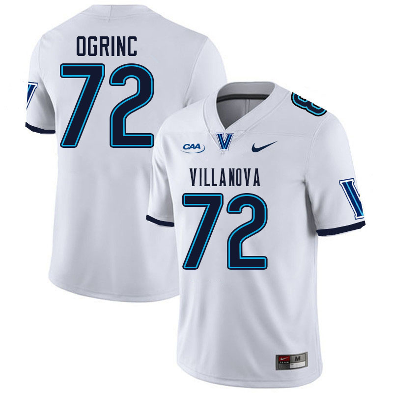 Villanova Wildcats #72 Matthias Ogrinc College Football Jerseys Stitched-White